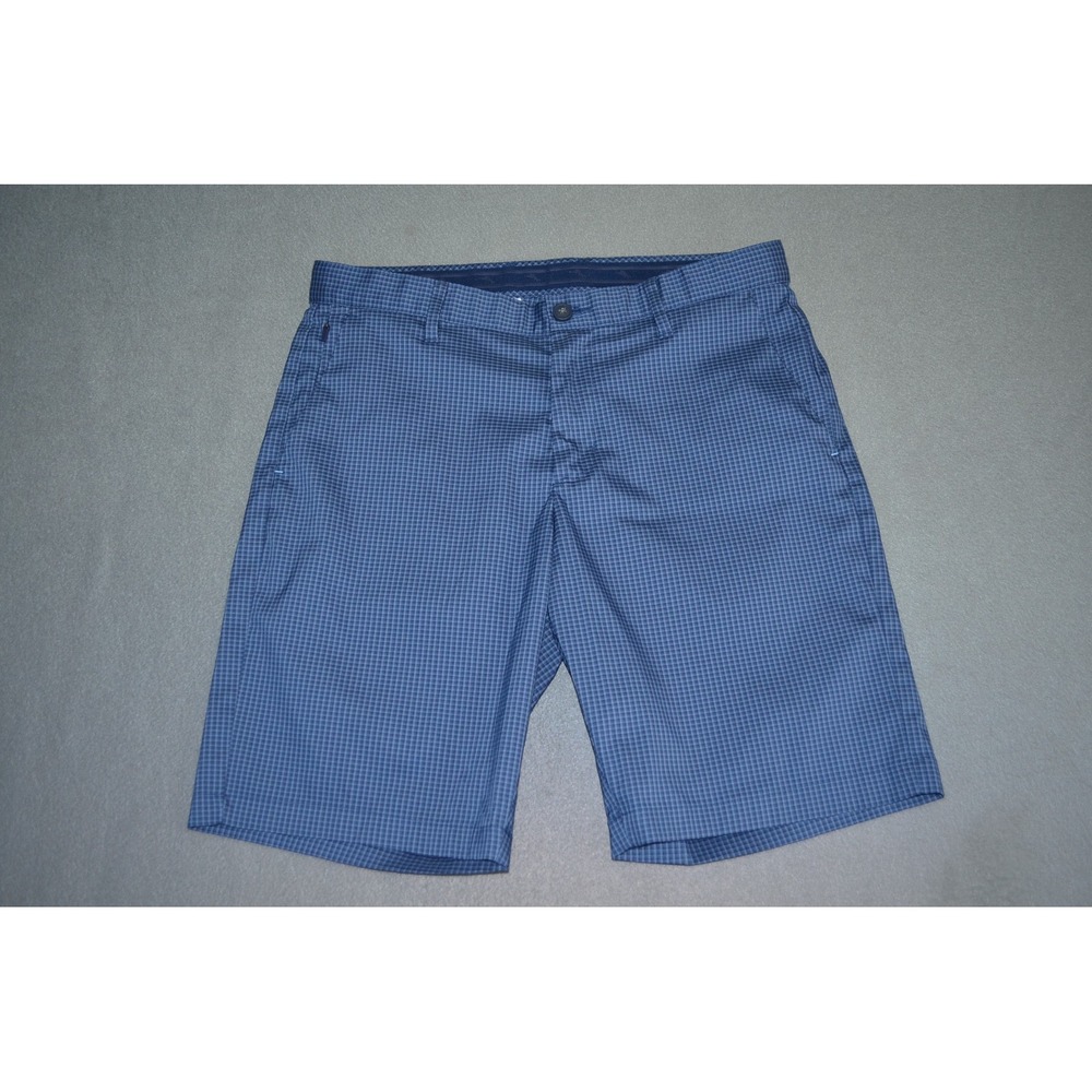 Tommy Bahama Ace Fairway Plaid Shorts Mens 33 Blue Island Zone Stretch Golf